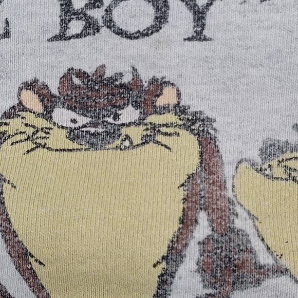 Vintage Looney-Tunes Taz Sweatshirt L/XL 23x22 Cropped - Picture 9 of 16